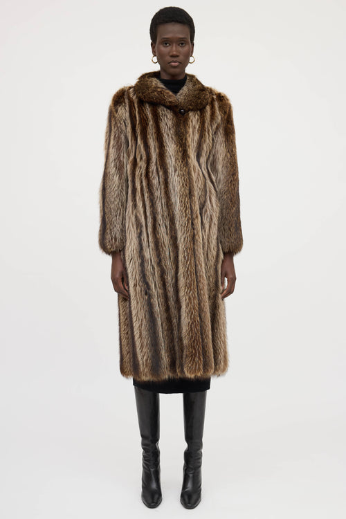 VSP Archive Striped Fur Coat