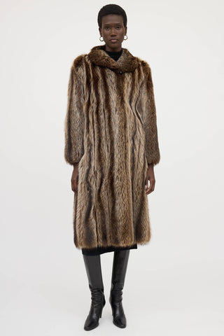 VSP Archive Striped Fur Coat