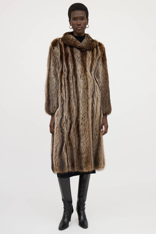 VSP Archive Striped Fur Coat
