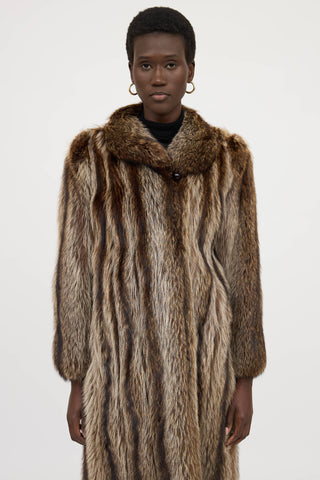 VSP Archive Striped Fur Coat