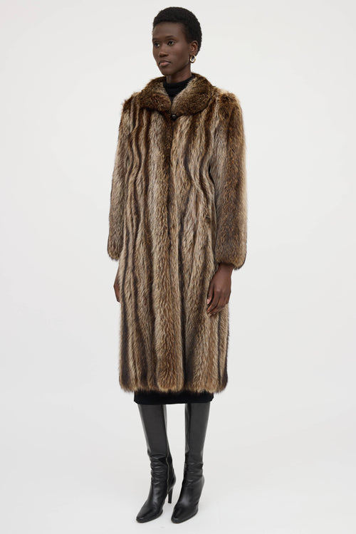 VSP Archive Striped Fur Coat