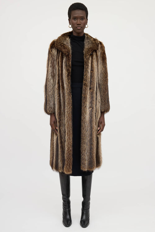 VSP Archive Striped Fur Coat