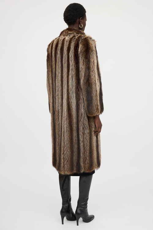 VSP Archive Striped Fur Coat