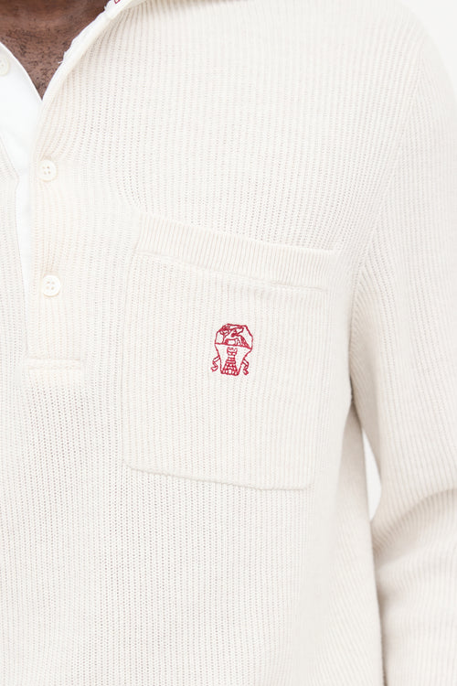 Brunello Cucinelli Ribbed Knit Polo Shirt