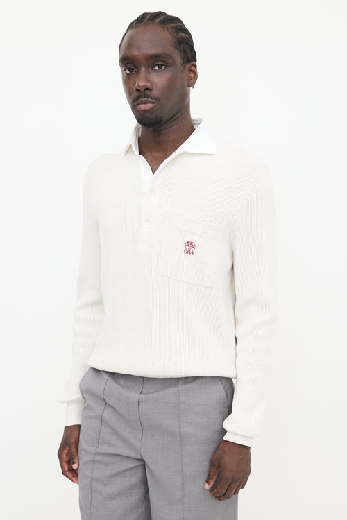 Brunello Cucinelli Ribbed Knit Polo Shirt