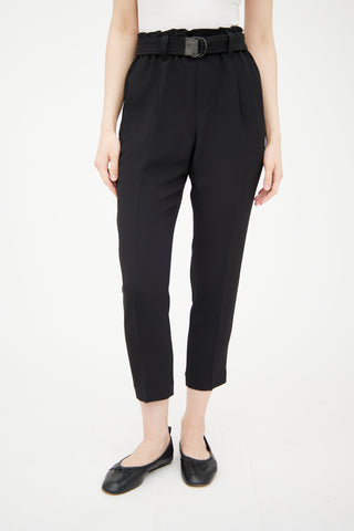 Brunello Cucinelli Black Tapered Paperbag Trouser