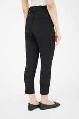 Brunello Cucinelli Black Tapered Paperbag Trouser