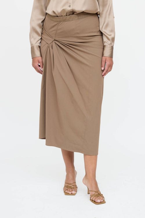 Brunello Cucinelli Cotton Gather Skirt
