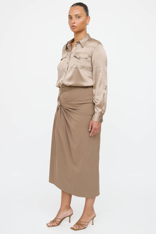 Brunello Cucinelli Cotton Gather Skirt