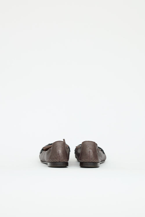 Brunello Cucinelli Pinstripe Monili Fringe Loafer