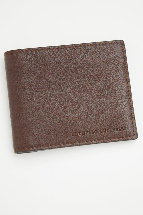 Brunello Brown Leather Bi-Fold Wallet