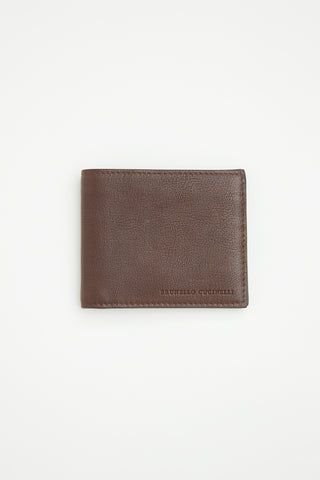 Brunello Brown Leather Bi-Fold Wallet