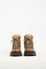 Brunello Cucinelli Brown Leather Hiking Boot