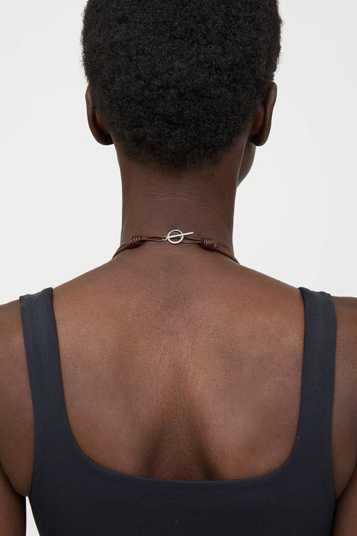 Brunello Cucinelli Sterling Silver Stone Ball Bead Necklace