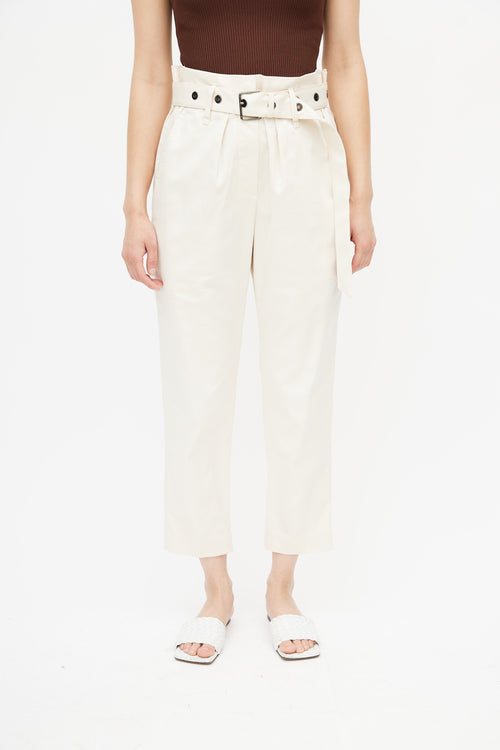 Brunello Cucinelli Beige Belted Trouser