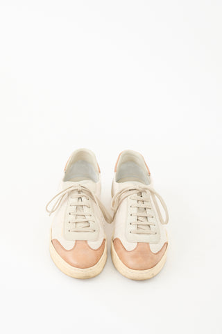 Brunello Cucinelli Beige & Brown Lace Up Sneaker