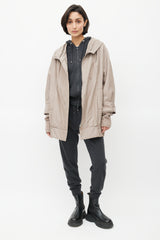 Brunello Cucinelli Beige Cashmere Lined Belted Jacket