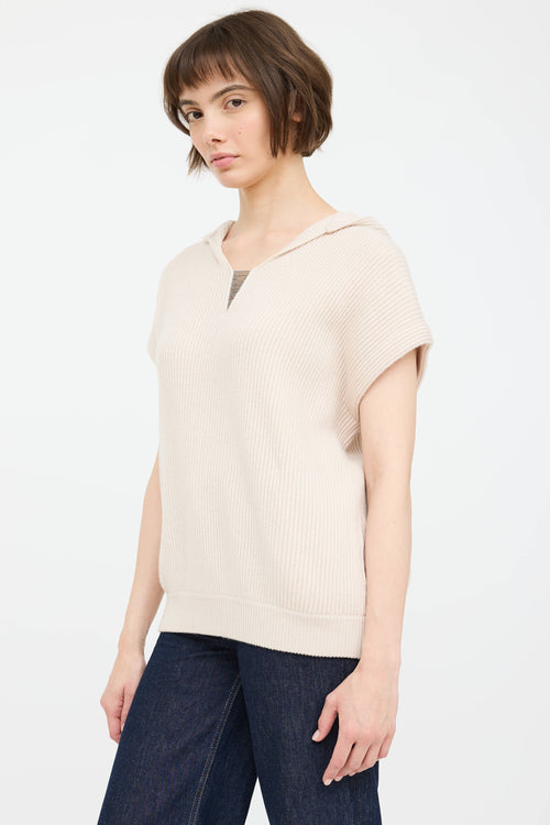 Brunello Cucinelli Cashmere Ribbed Knit Monili Hoodie