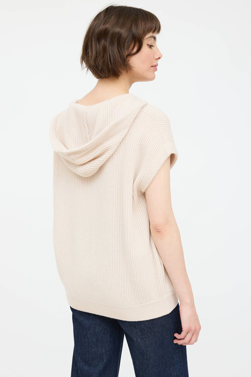 Brunello Cucinelli Cashmere Ribbed Knit Monili Hoodie