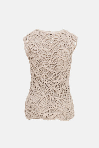Brunello Cucinelli Crochet Sleeveless Top