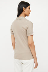 Brunello Cucinelli Beige Layered Monili Polo Top