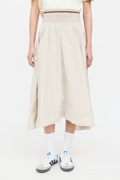 Brunello Cucinelli Metallic Pleated Skirt