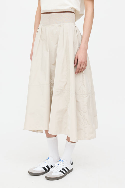 Brunello Cucinelli Metallic Pleated Skirt