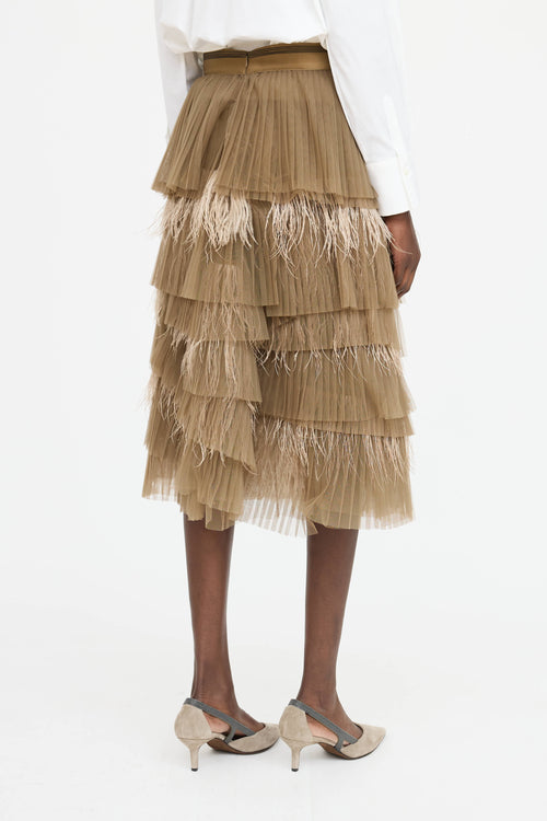 Brunello Cucinelli Tulle Feather Skirt