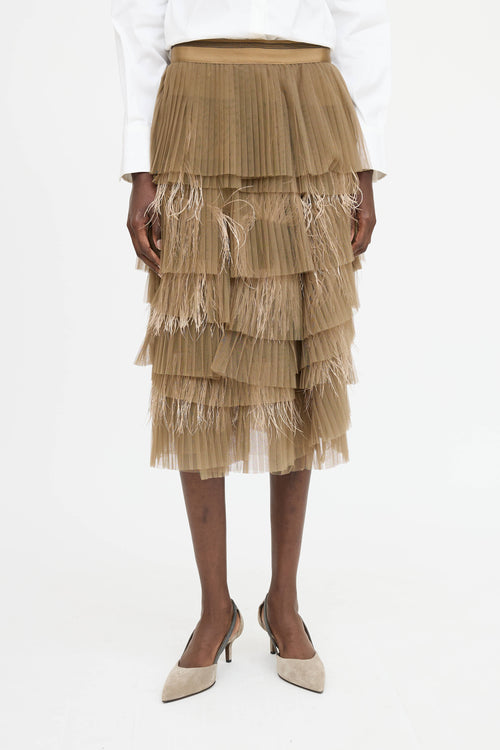 Brunello Cucinelli Tulle Feather Skirt