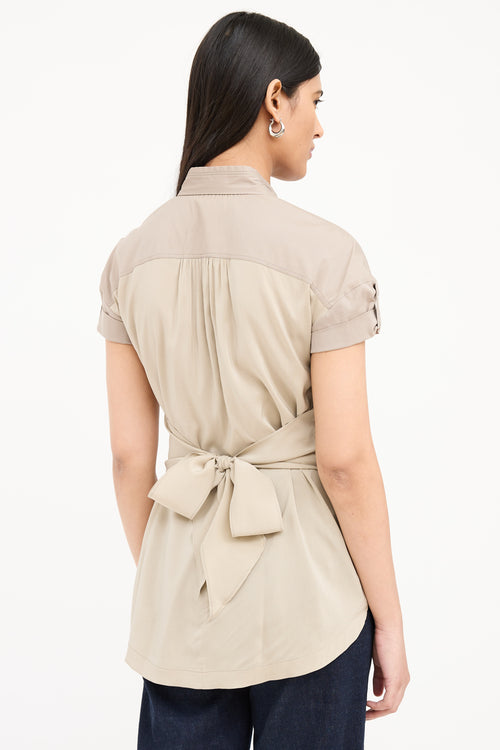 Brunello Cucinelli Cotton & Silk Collar Shirt