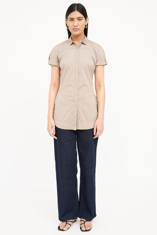 Brunello Cucinelli Cotton & Silk Collar Shirt