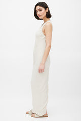 Brunello Cucinelli Beige Silk Monili Neck Dress
