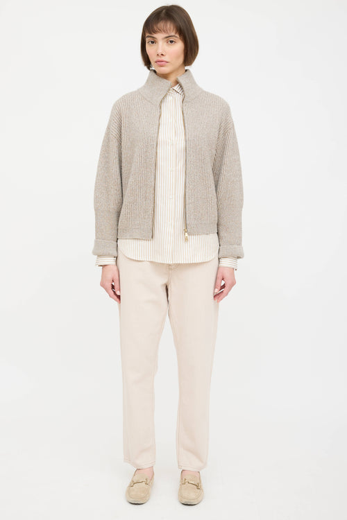 Wool Knit Metallic Sweater