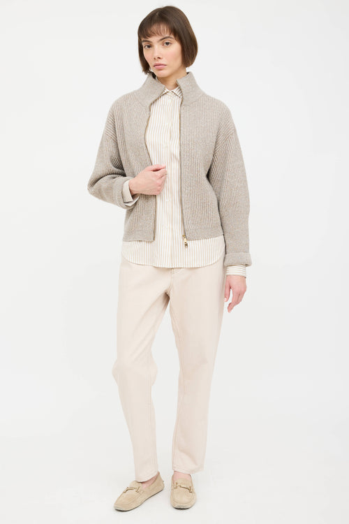 Wool Knit Metallic Sweater