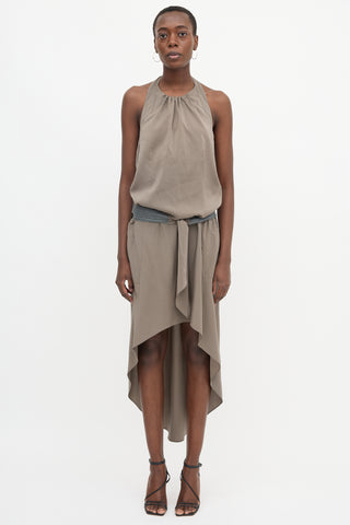 Brunello Cucinelli Belted High Low Dress