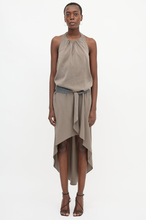 Brunello Cucinelli Belted High Low Dress
