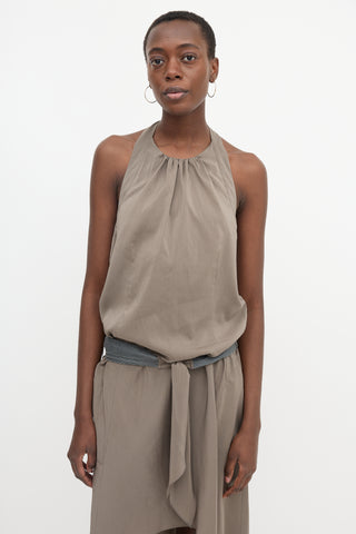 Brunello Cucinelli Belted High Low Dress