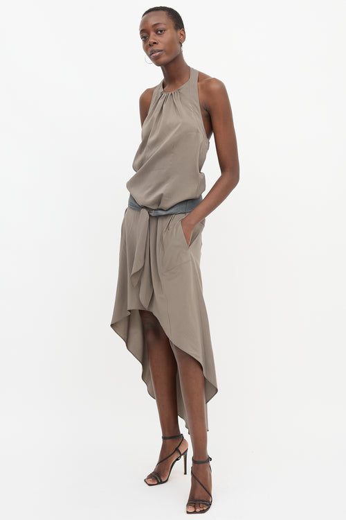 Brunello Cucinelli Belted High Low Dress