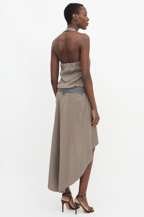 Brunello Cucinelli Belted High Low Dress