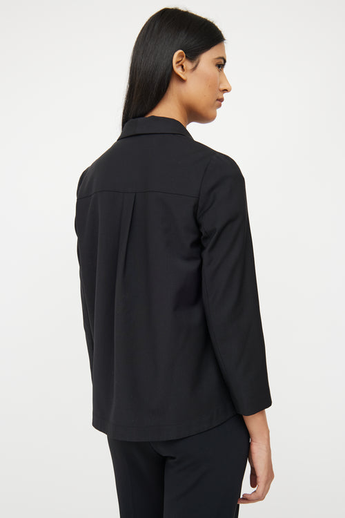 Brunello Cucinelli Black Wool Blend Double Breasted Blazer