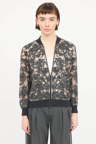 Brunello Cucinelli Silk Textured Bomber