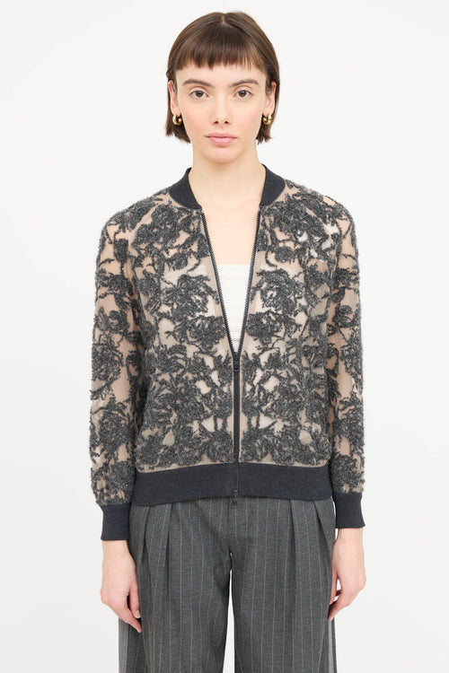 Brunello Cucinelli Silk Textured Bomber