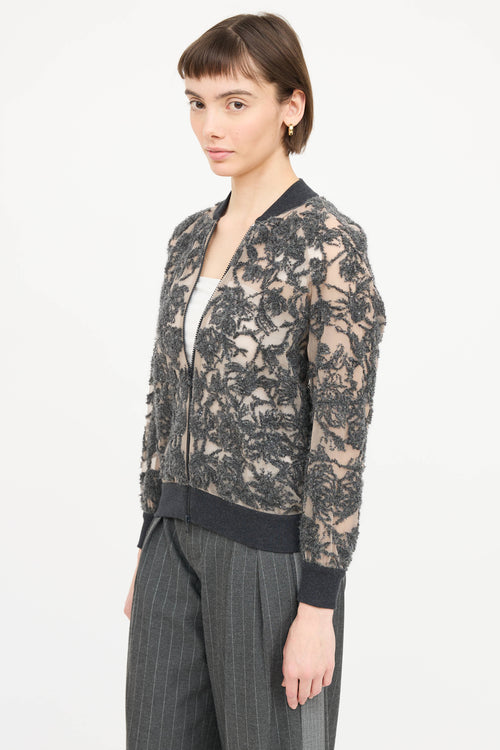 Brunello Cucinelli Silk Textured Bomber