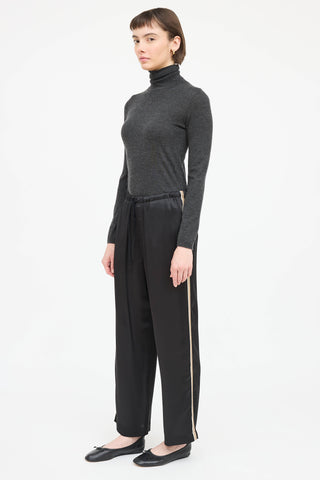 Brunello Cucinelli Satin Stripe Pant