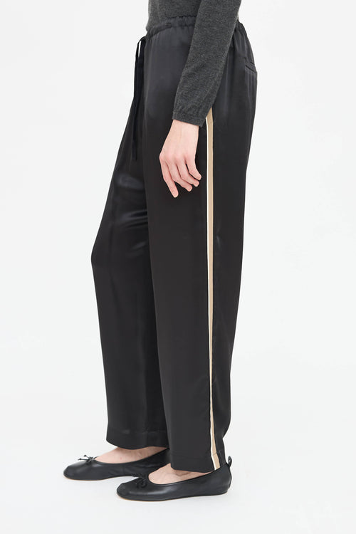 Brunello Cucinelli Satin Stripe Pant