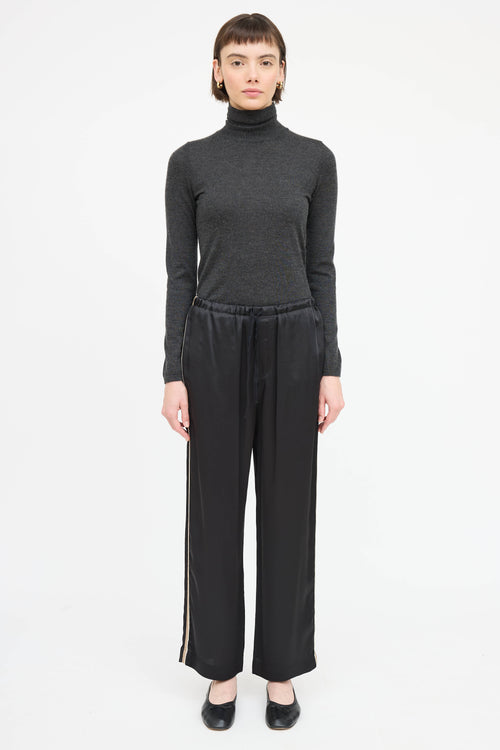 Brunello Cucinelli Satin Stripe Pant