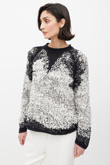 Brunello Cucinelli Black & White Knit Sequin Sweater