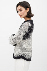 Brunello Cucinelli Black & White Knit Sequin Sweater