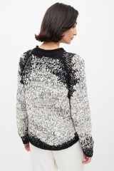 Brunello Cucinelli Black & White Knit Sequin Sweater