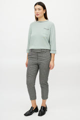 Brunello Cucinelli Black & White Wool Houndstooth Trouser